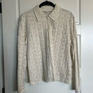 Casual Corner Ivory Lace Blouse